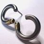 Earrings 14k gold titanium C hoop matte finish Image 6
