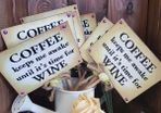 Handmade Mini Sign Post COFFEE and WINE