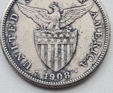 Silver USA/Philippines 1Peso 1908s