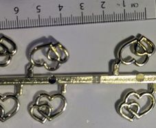 Gold-tone heart charms - craft embellishments