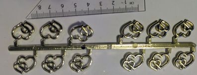 Gold-tone heart charms - craft embellishments