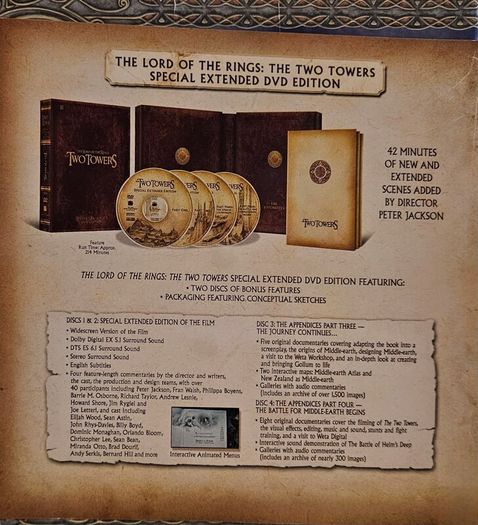 Lord of the Rings, The Two Towers, Collector's DVD Set with Gollum Statue