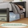 King Size Bed Frame with Storage Wooden Headboard Image 4