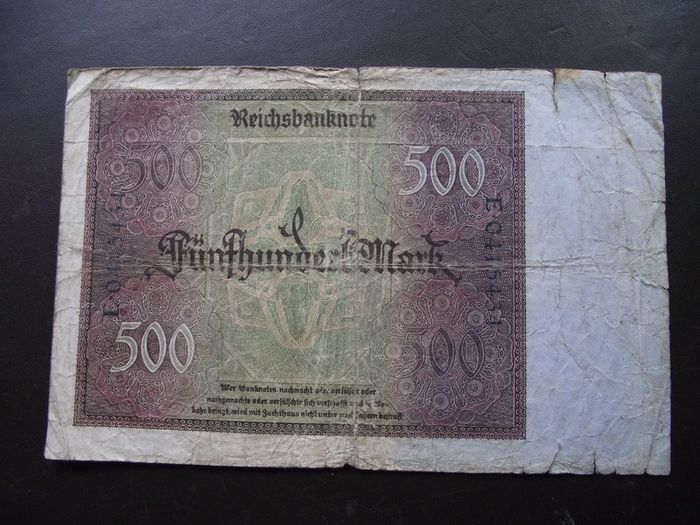 Germany. Reichsbanknote. 500 Mark (27.3.1922)