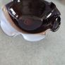 The cat and the moon Paul Maloney POTTERY Handmade in Wexford 20 cm. scalloped brown deep dish. Image 7