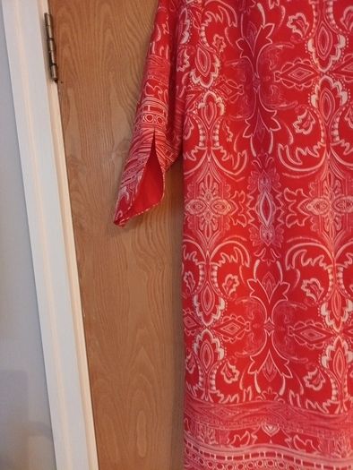 Dunnes Stores Coral Tulip Cuff Tunic Dress.. S.18.   B.N.W.T.