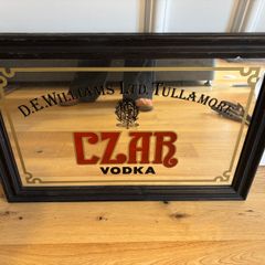Collection of 6 Vintage Pub Mirrors - Powers, Macardles, Tullamore Czar Vodka, Heineken