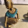 SET OF 2 Craft Vatika Musical Ladies with Inlay Work Pair of Brass Statues, 31/2 Inches Height   Pure Handmade and Stone Work Multi Idol Image 10