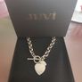 Heavy Solid Sterling Silver Heart Charm Necklace 66grams Gift box Image 5