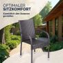 Garden Chairs Set of 4 Stackable Polyrattan Outdoor Black Brtown Cream Grey Image 4