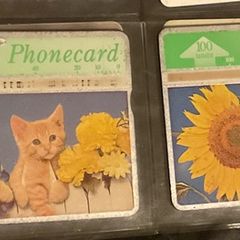 UK BT Phone Cards Spring in the Air series - Three Kittens and Sunflower and dog 100 units
