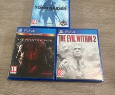 Ps4  game bundle  Phantom pain Tomb raider  evil within 2