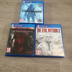 Ps4  game bundle  Phantom pain Tomb raider  evil within 2