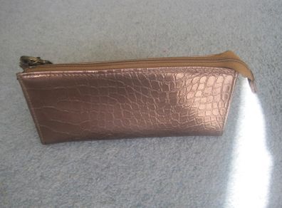 Gold/Bronze Cosmetics Bag with Wrist Strap.