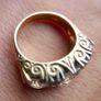 Vintage 9ct Solid Gold 375 Beautiful Trilogy Ring 10,2g Image 6