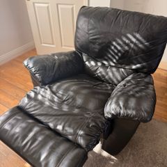 Black Leather Recliner Armchair