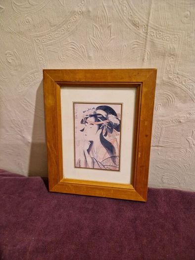 Vintage Geisha portrait print framed