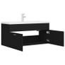 Sink Cabinet with Built-in Basin Black Chipboard Image 7