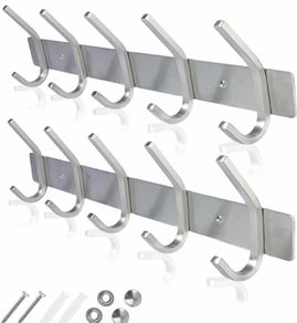 Coat Racks for Wall -Stainless Steel Coat Hooks (2 Pack) - Heavy Duty Coat Hooks Wall Mounted