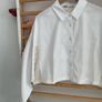 shirt bnwt white cropped shirt size 14 with crochet inserts Image 4