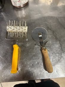 Commercial Pizza Cutter Wheel & Stainless Steel Dough Docker Roller