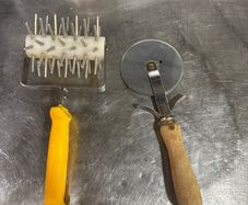Commercial Pizza Cutter Wheel & Stainless Steel Dough Docker Roller