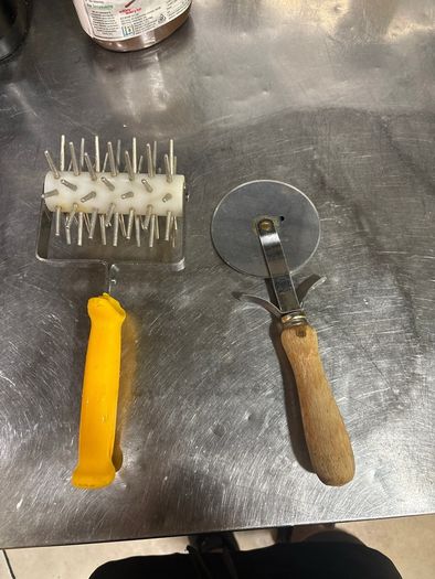 Commercial Pizza Cutter Wheel & Stainless Steel Dough Docker Roller