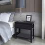 Bedside Cabinets 2 pcs Wood Black Image 2