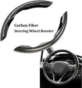 Carbon Fiber Car Steering Wheel Cover Universal Sports Steering Wheel Cover Anti-Skid Segmented Steering Wheel Protector Accessories (Black)