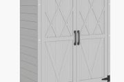Garden shed cabinet 3 shelves 2 doors galvanized waterproof metal roof solid wood 75 x 40 x 90 cm gray