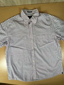 Gant Shirt Mens 2XL Striped Short Sleeve Collared Liberty Bell Poplin - Pink\Blue