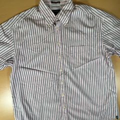 Gant Shirt Mens 2XL Striped Short Sleeve Collared Liberty Bell Poplin - Pink\Blue