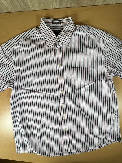 Gant Shirt Mens 2XL Striped Short Sleeve Collared Liberty Bell Poplin - Pink\Blue