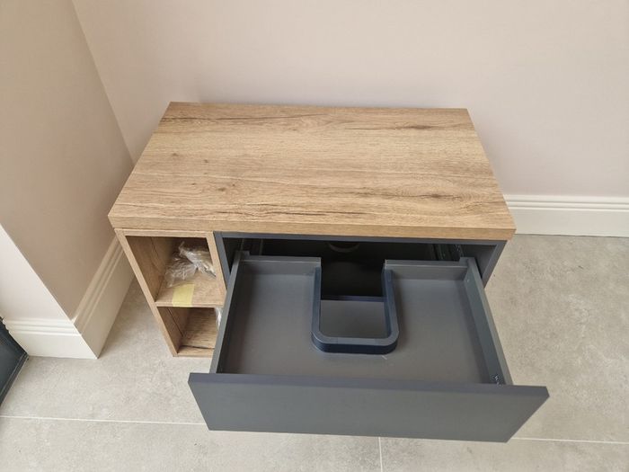 As-new twin drawer wall-hung unit (RT Large Earla Anthracite 600mm)