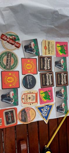 20 x vintage beer mats ,nice collection,,see pictures for condition ,sold as seen ,price includes post to anywhere in Ireland thank you, Job lot