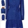 BNWT - Whistles Blue Warped Star Print Dobby Dress UK 14 Image 5