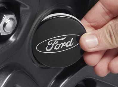 4 x Black Ford Centre Caps - FREE Post