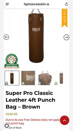 4ft heavy duty (42kg) Super Pro Boxing Bag