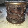 Beautiful Rare Full Set of African Hand Carved Wooden Place Mats with an Amazing Original Holder Postage Available, Image 2