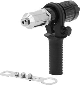 Rivet Gun Adapter Kit with Handle Grip Riveter Drill Attachment Riveting Hand Tool Insert Nut for Cordless Electric Power Drill