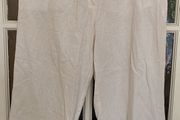 BNWT Dunnes Stores White Linen 3 quarter  Trousers  Size 14