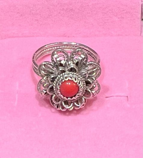Silver Filigree Floral Cocktail Ring