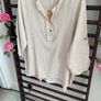 Beige linen mix blouse with frilled detail large /XLarge Image 2