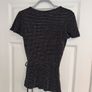 Quiz Women's Black and Metallic Wrap Top - Size UK 8 Image 2