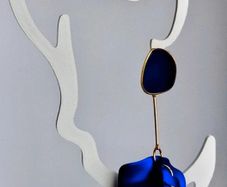 Royal Blue & Gold Strand Petal Tassel Earrings