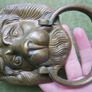 Large Antique 1888 Victorian Lion Head Architectural Salvage Doorknocker Image 2