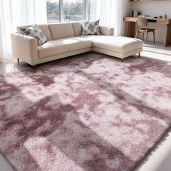 Rugs Living Room - 200x300cm Dark Pink Large Rug for Living Room - Ultra Soft Fluffy Shaggy Rugs for Bedroom, Indoor Nursery Carpets for Kids Room Home Decor, Non Shedding, Anti-Slip Backing