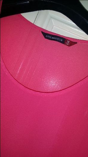 Brand new Kate Madison  Pink Scoop Neck Cap Sleeve Floral Detail Long Top size UK18 EU46 Postage included