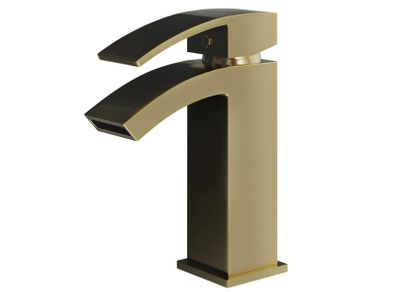 Waterfall Basin Mixer Tap | Brushed Brass (Gold)