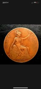 British ONE 1 penny 1912 Coin George V